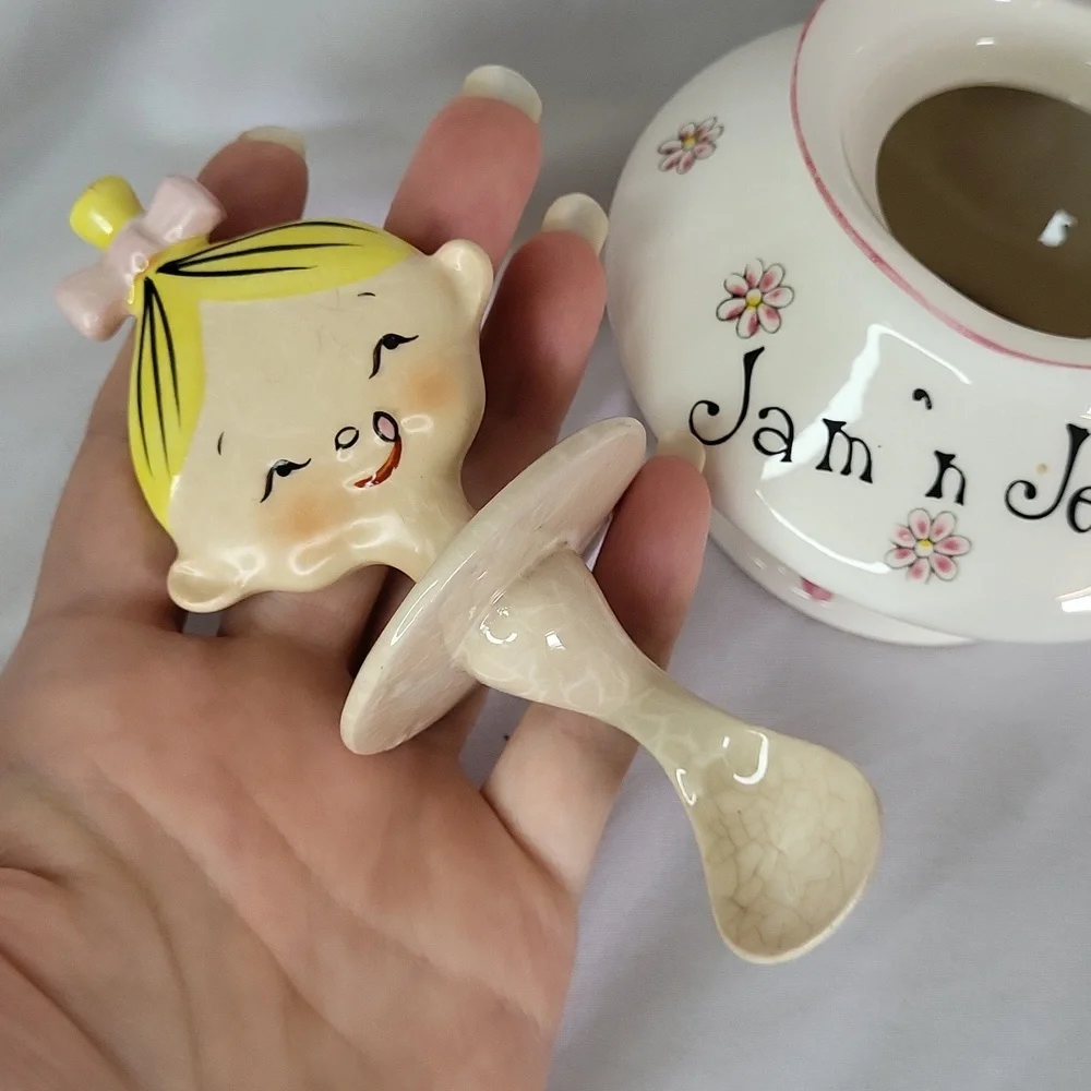 Vintage Kitsch Jam n Jelly Jar 1950s 1960s Jolly Jar Made In Japan Crazing